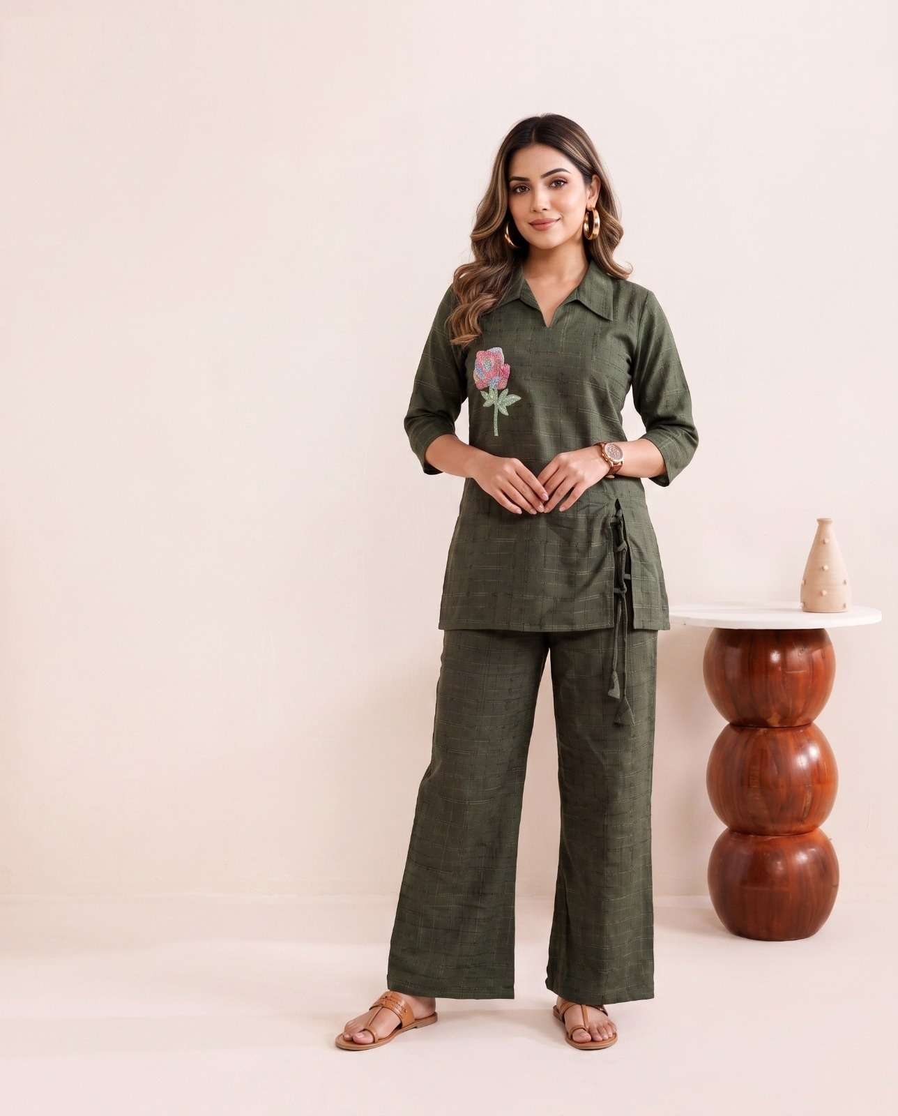 K 1232 BOUTIQUE VISCOSE FABRIC CORD SET BACK SIDE NORD TREND BUY GIRL